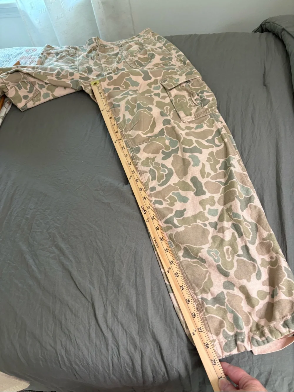 J. Crew Cinched Hem Cotton Camouflage Cargo Pants. Size 27.